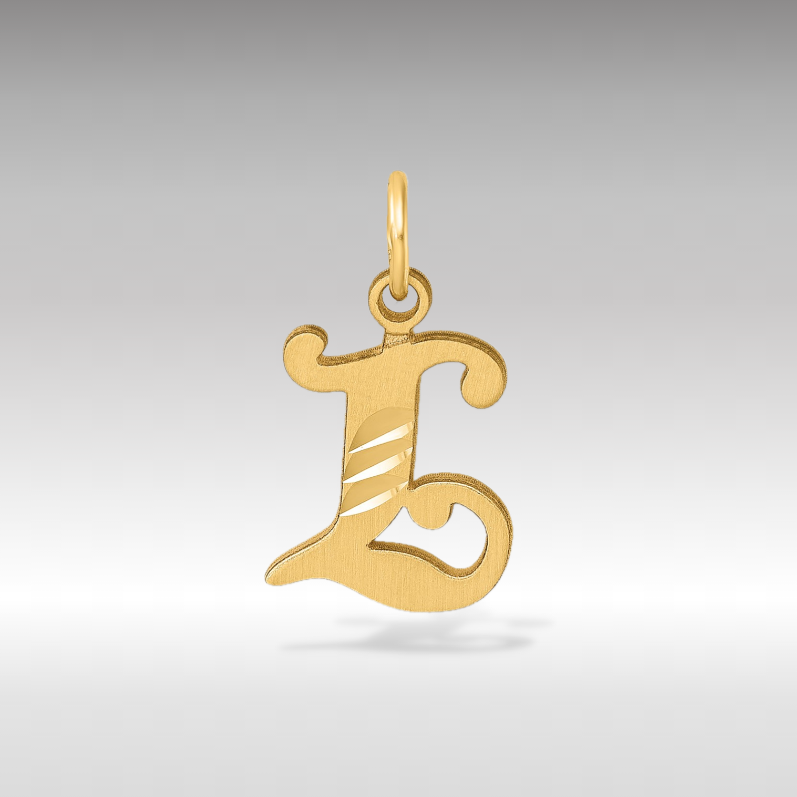 14K Gold Elegant Letter 'L' Charm - Charlie & Co. Jewelry