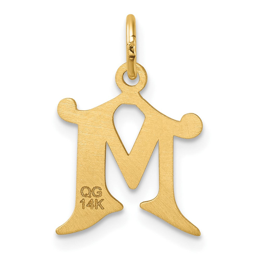 14K Gold Elegant Letter 'M' Charm - Charlie & Co. Jewelry