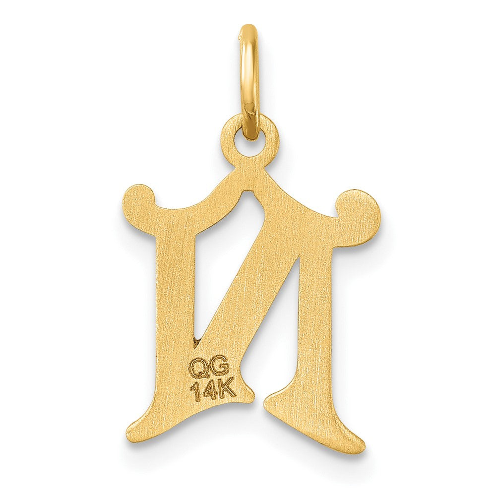 14K Gold Elegant Letter 'N' Charm - Charlie & Co. Jewelry