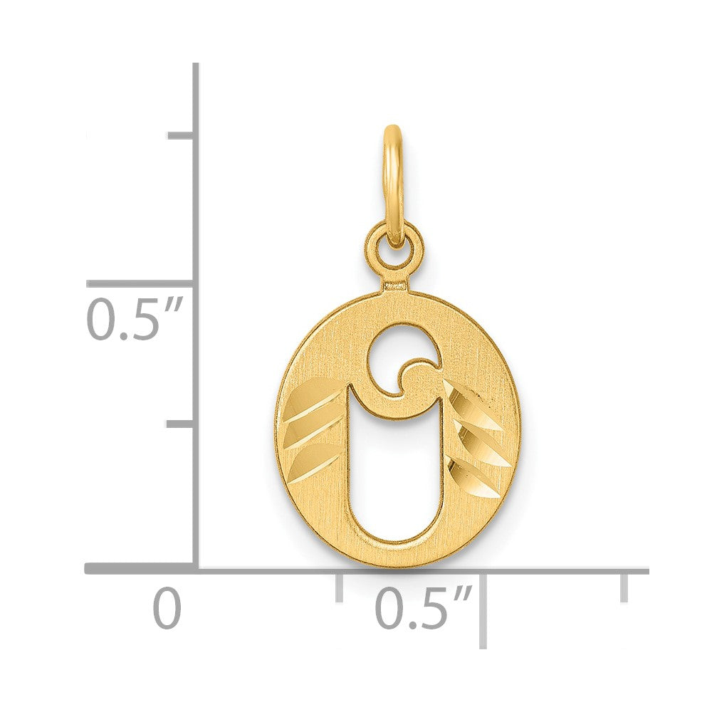 14K Gold Elegant Letter 'O' Charm - Charlie & Co. Jewelry