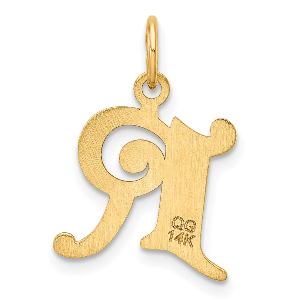14K Gold Elegant Letter 'R' Charm - Charlie & Co. Jewelry