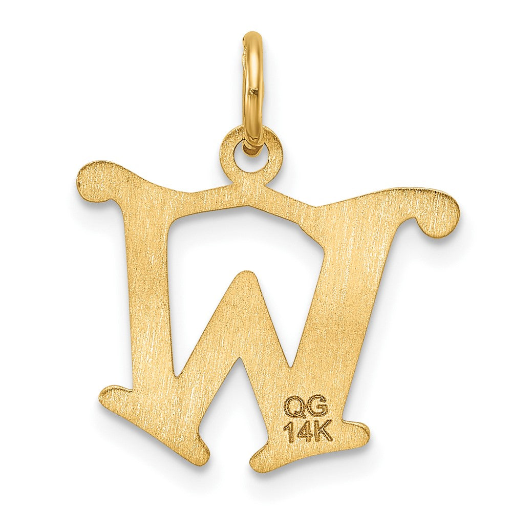 14K Gold Elegant Letter 'W' Charm - Charlie & Co. Jewelry