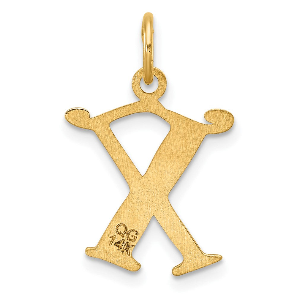 14K Gold Elegant Letter 'X' Charm - Charlie & Co. Jewelry