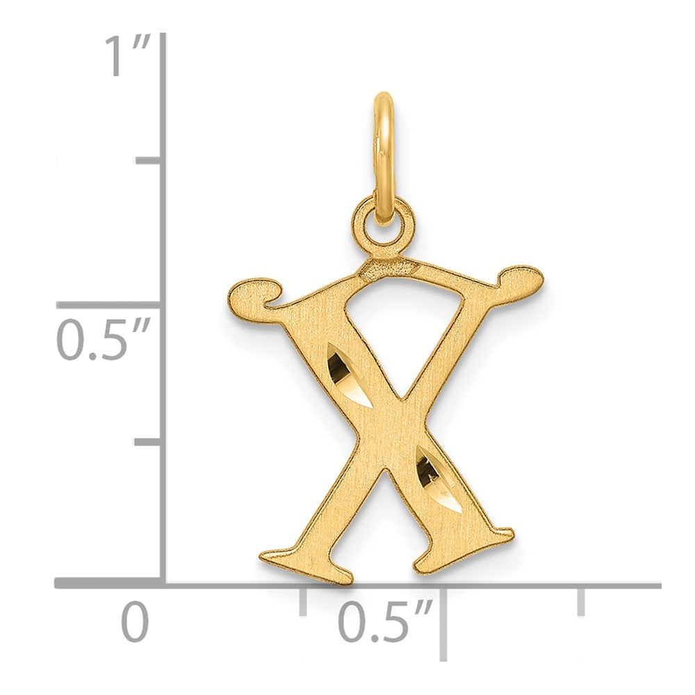 14K Gold Elegant Letter 'X' Charm - Charlie & Co. Jewelry