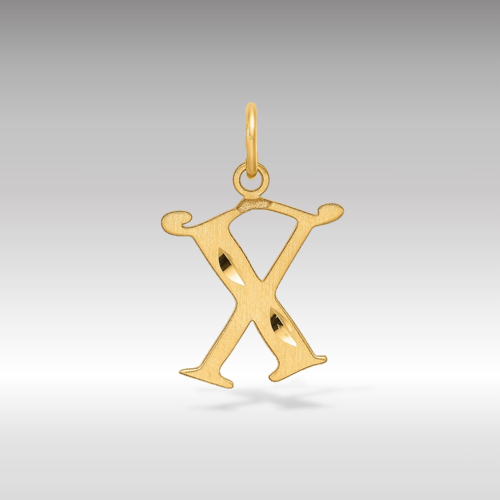 14K Gold Elegant Letter 'X' Charm - Charlie & Co. Jewelry