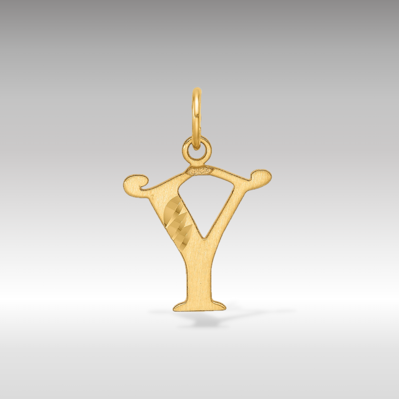 14K Gold Elegant Letter 'Y' Charm - Charlie & Co. Jewelry