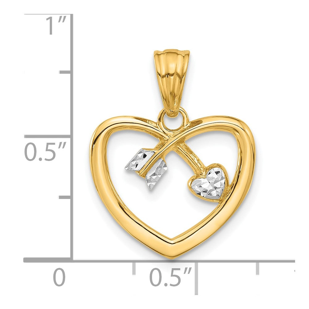 14K Gold Heart with Arrow Necklace Pendant - Charlie & Co. Jewelry