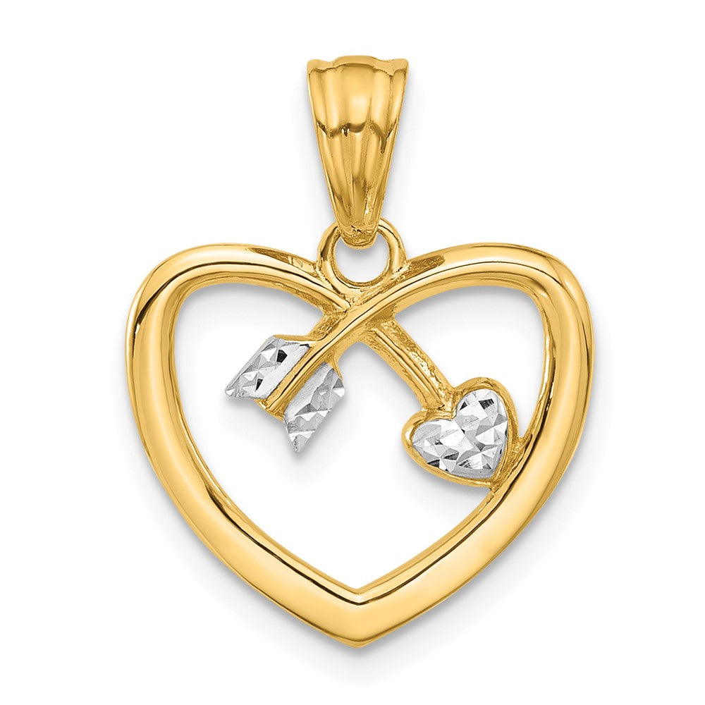 14K Gold Heart with Arrow Necklace Pendant - Charlie & Co. Jewelry