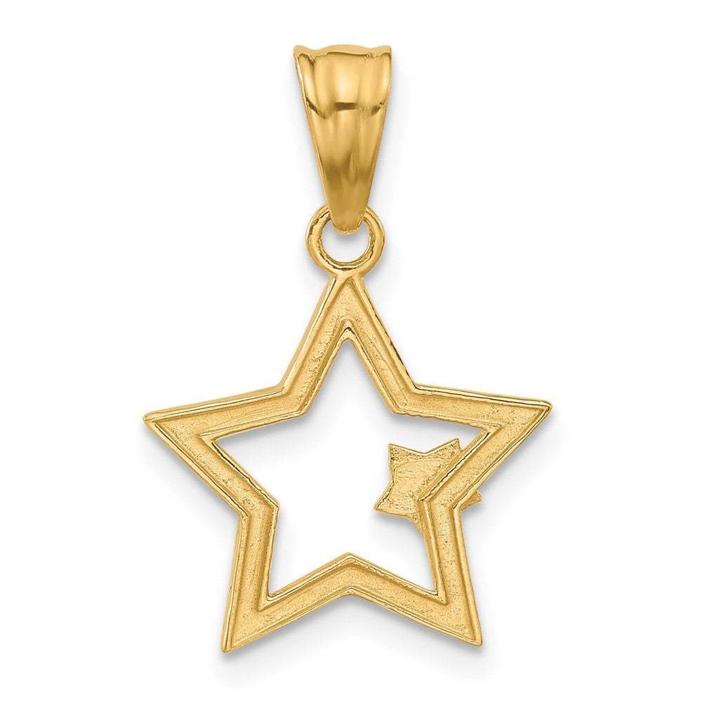 Yellow and White Gold Stars Necklace Pendant Model-C4885 - Charlie & Co. Jewelry