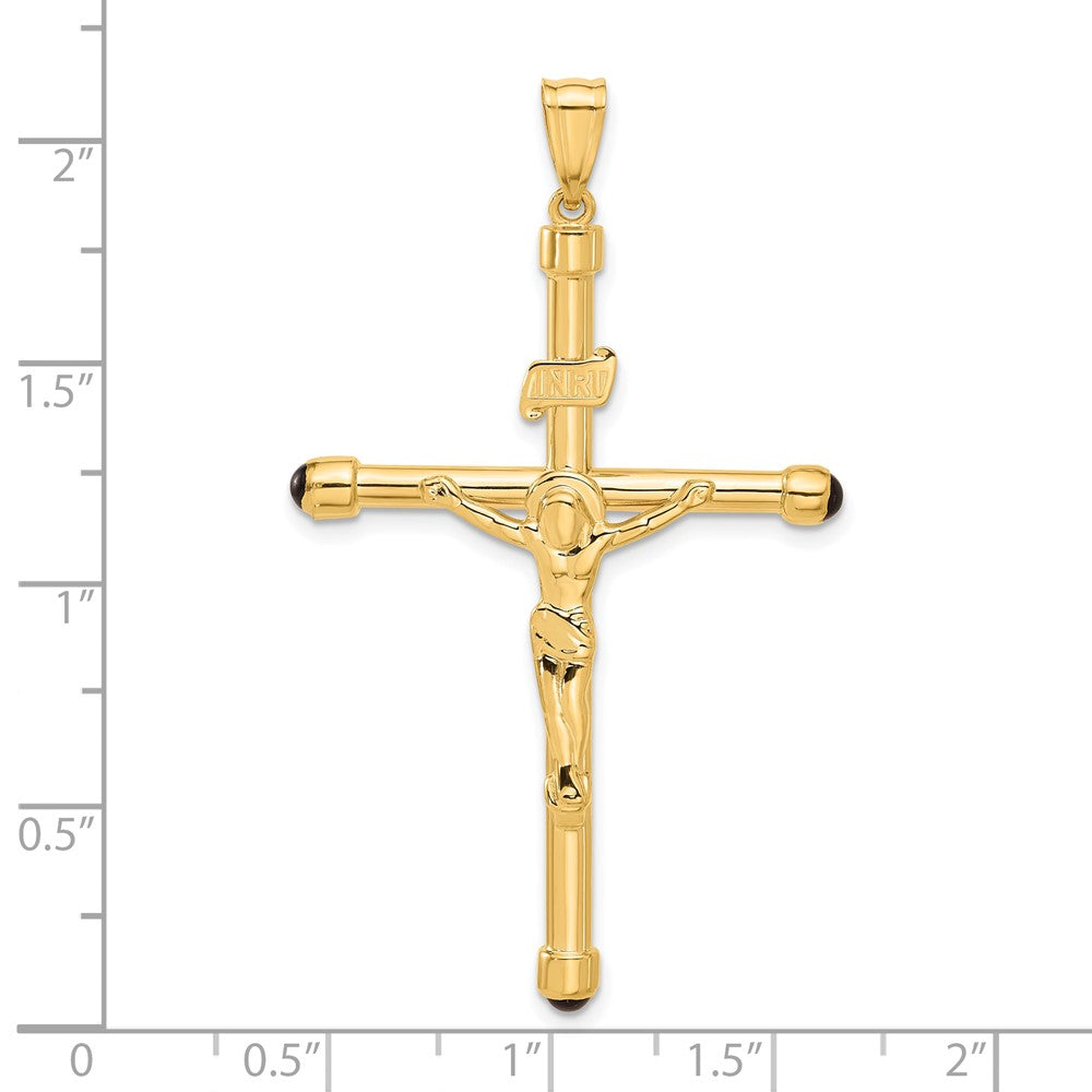 Charlie & Co Jewelry | 14k Polished Crucifix Onyx Pendant - Model C4959