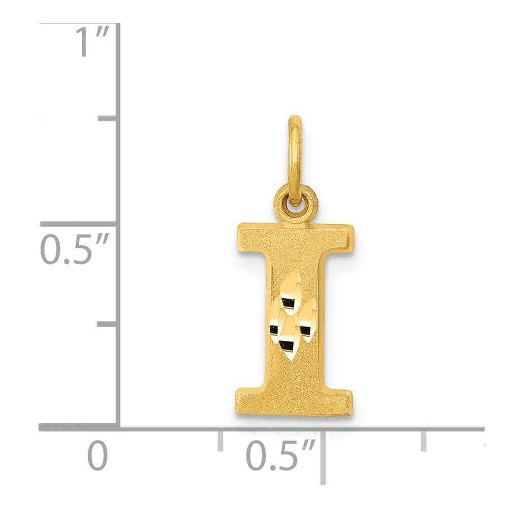Charlie & Co Jewelry | 14ky Satin Diamond-cut Letter I Initial Charm - Model C566I