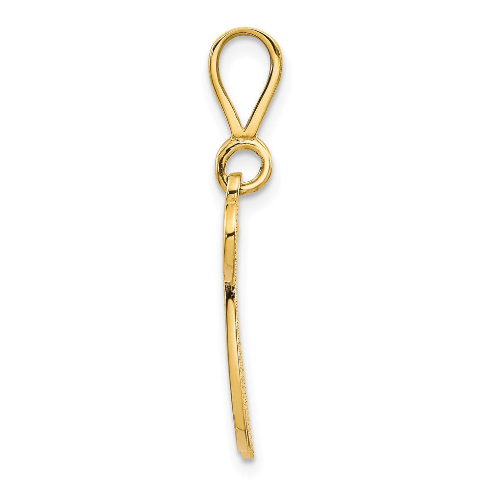 Charlie & Co Jewelry | 14ky Polished Script Filigree Letter W Initial Pendant - Model C569W