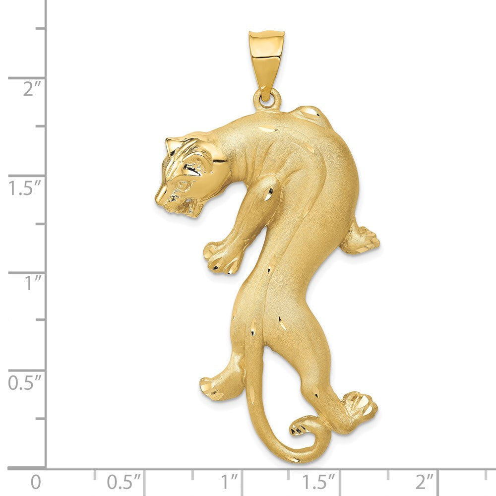 14K Gold Large Panther Necklace Pendant - Charlie & Co. Jewelry