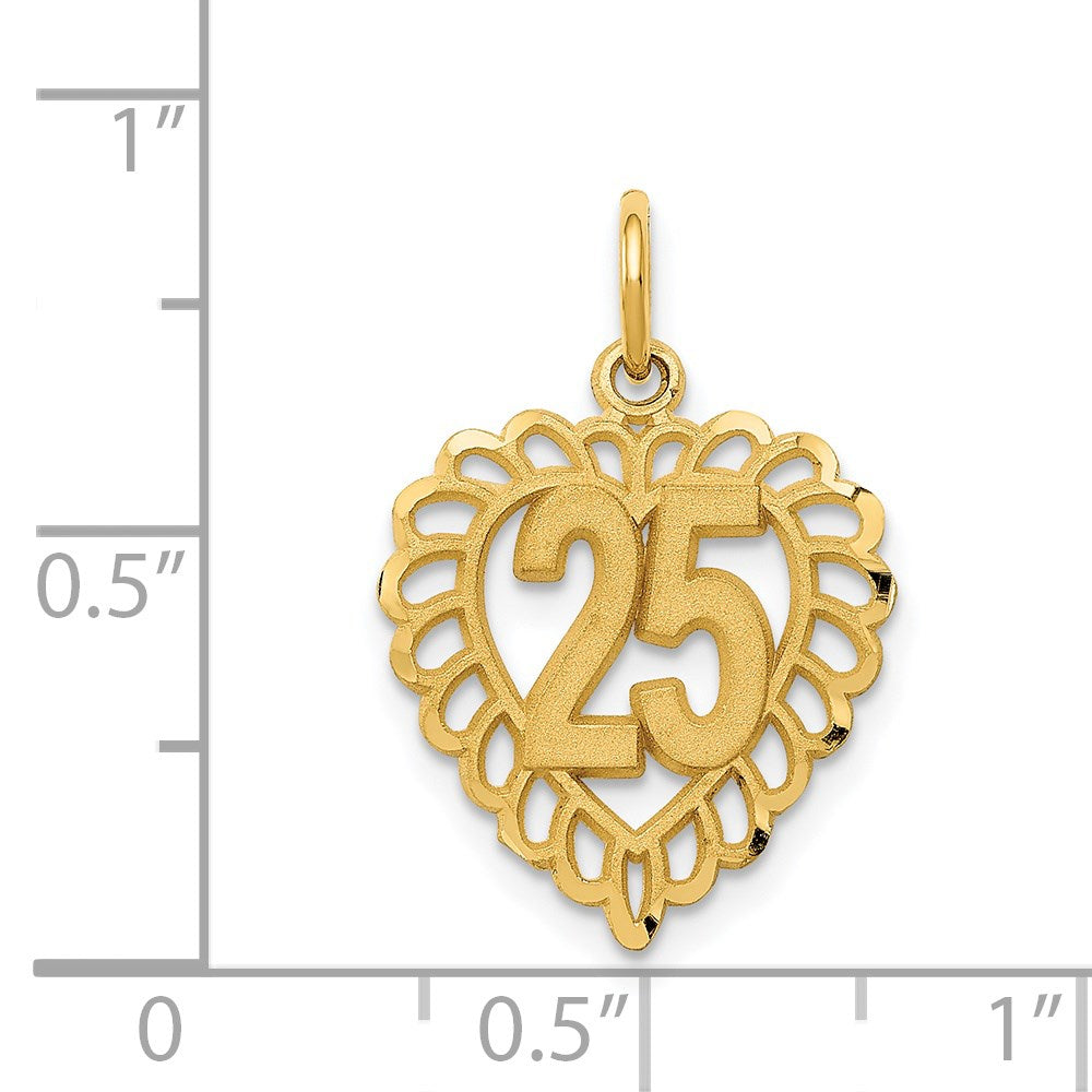 Charlie & Co Jewelry | 14k 25 In A Heart Charm - Model C986