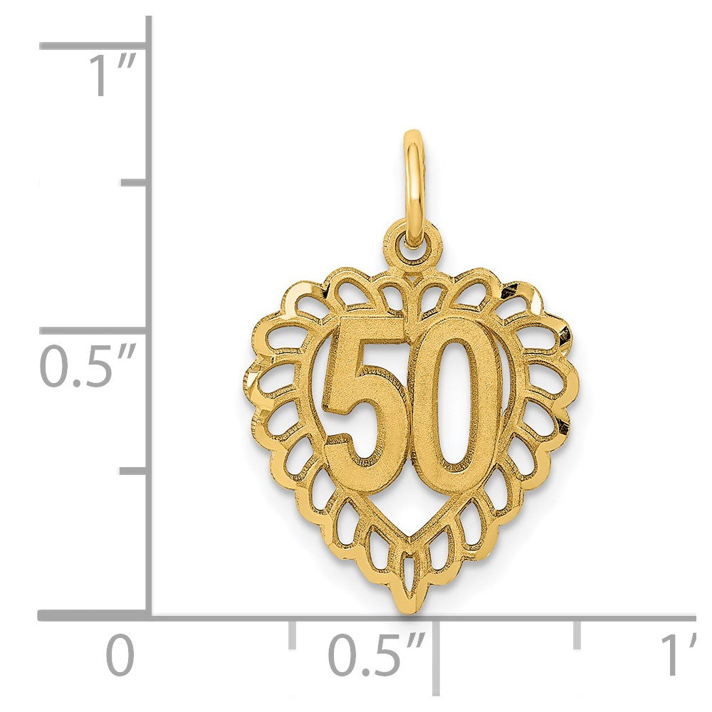 Charlie & Co Jewelry | 14k 50 In Heart Charm - Model C987
