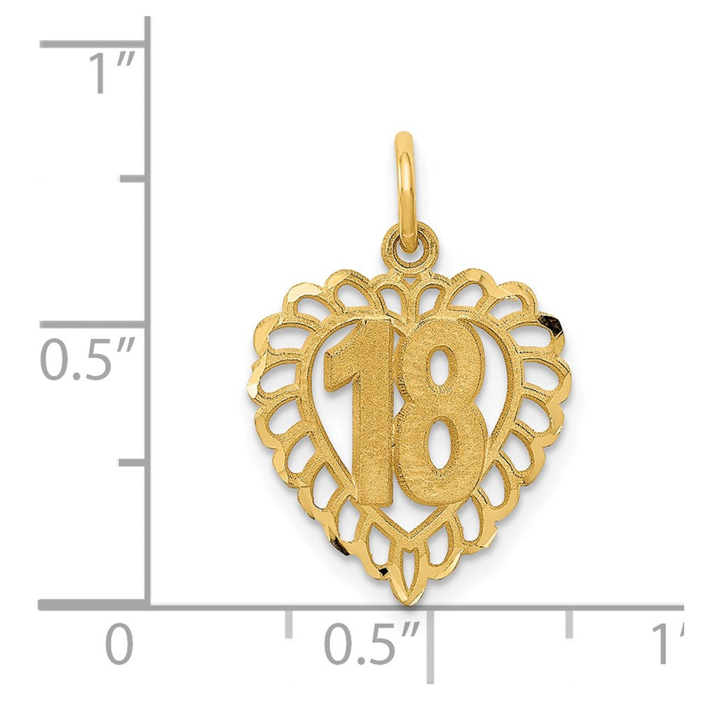 Charlie & Co Jewelry | 14k 18 Heart Charm - Model C990