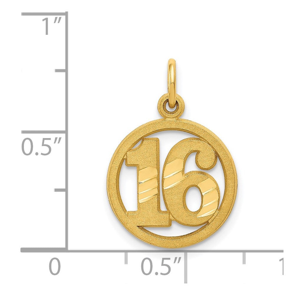 Charlie & Co Jewelry | 14k #16 In A Circle Pendant - Model C993