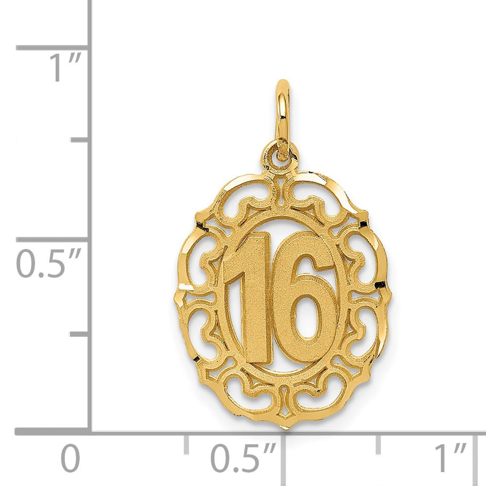 Charlie & Co Jewelry | 14k #16 In Oval Circle Pendant - Model C994
