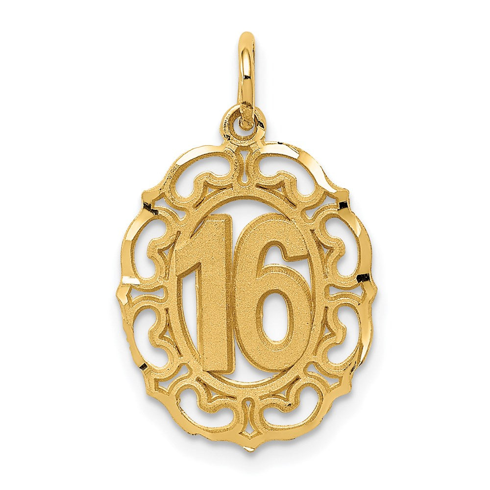 Charlie & Co Jewelry | 14k #16 In Oval Circle Pendant - Model C994