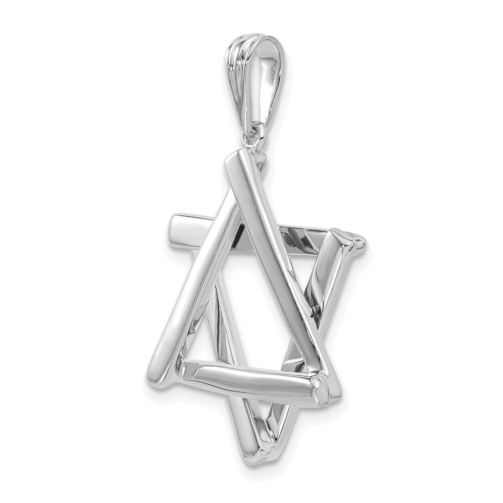 14K White Gold Large Star of David Pendant - Charlie & Co. Jewelry