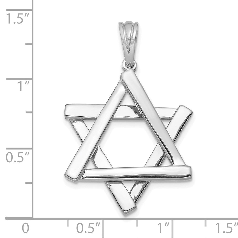 14K White Gold Large Star of David Pendant - Charlie & Co. Jewelry