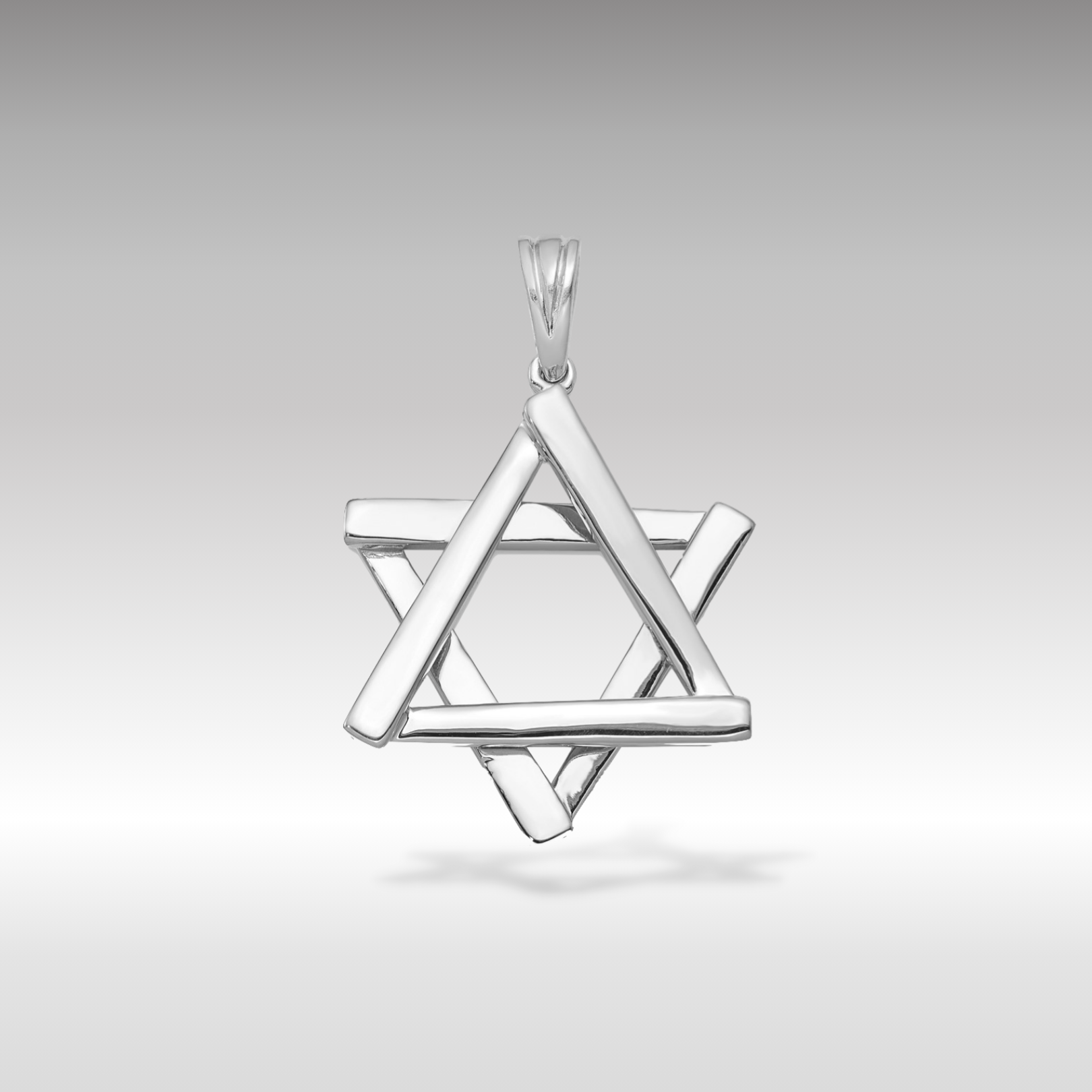 14K White Gold Large Star of David Pendant - Charlie & Co. Jewelry