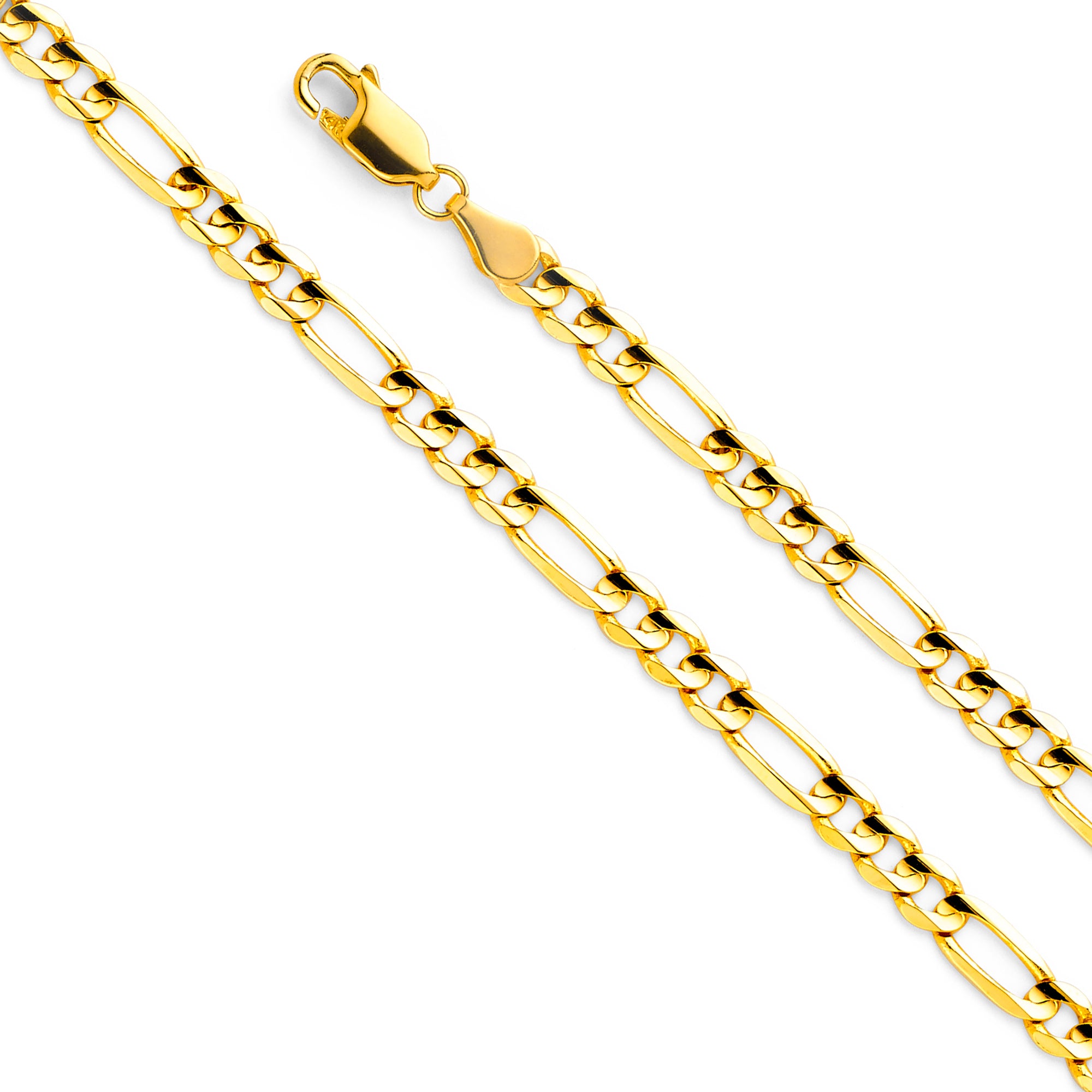14k Gold 4.5mm Lightweight Figaro Bracelet 7.5 Inch - Model CH-0101