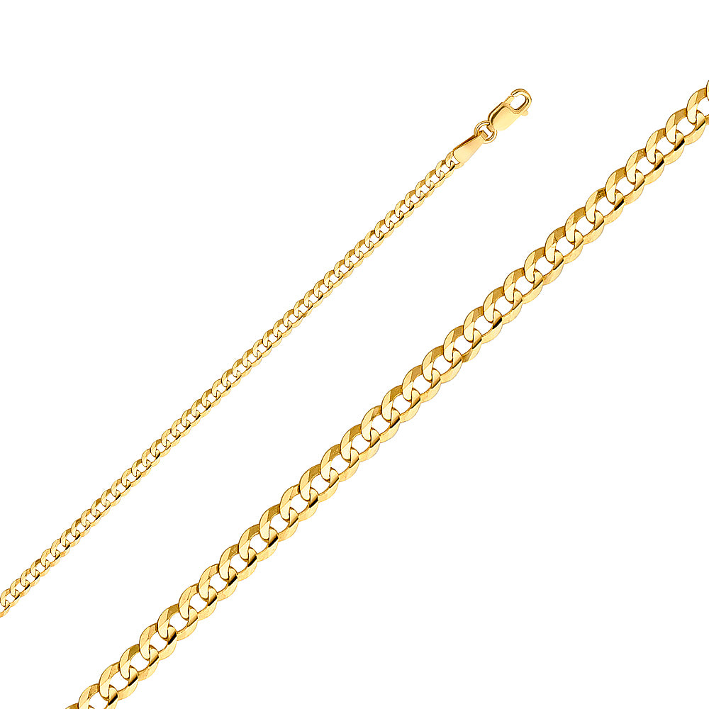 14k Gold 2.7mm Concave Curb Chain - Model CH-0111