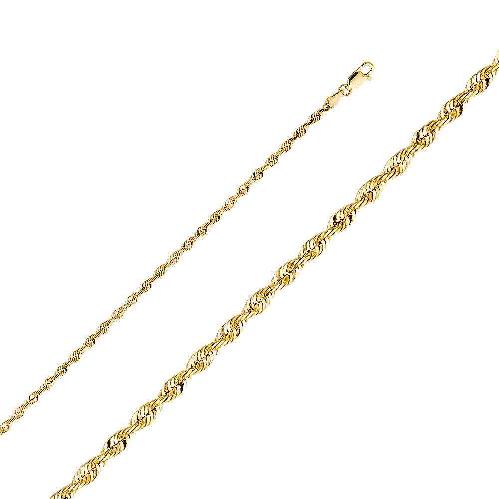 14k 2.8mm Sld X-lit Dc Rope Chain - Model CH-0137 - Charlie & Co. Jewelry