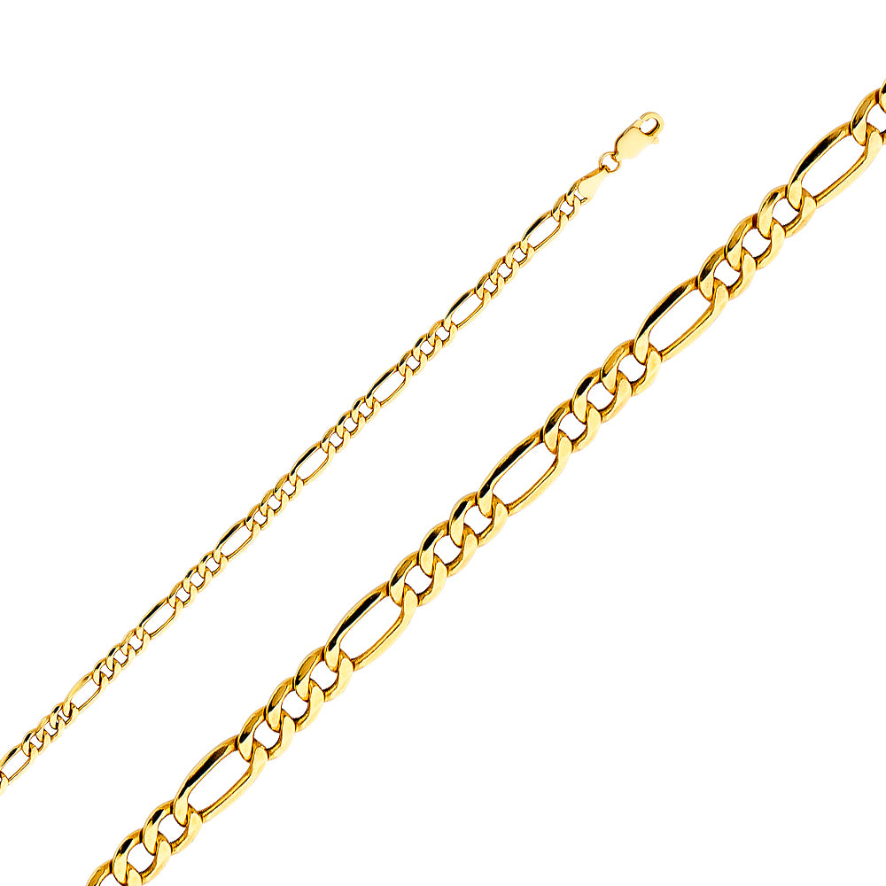 14k Gold 4.1mm Hollow Figaro Chain - Model CH-0156