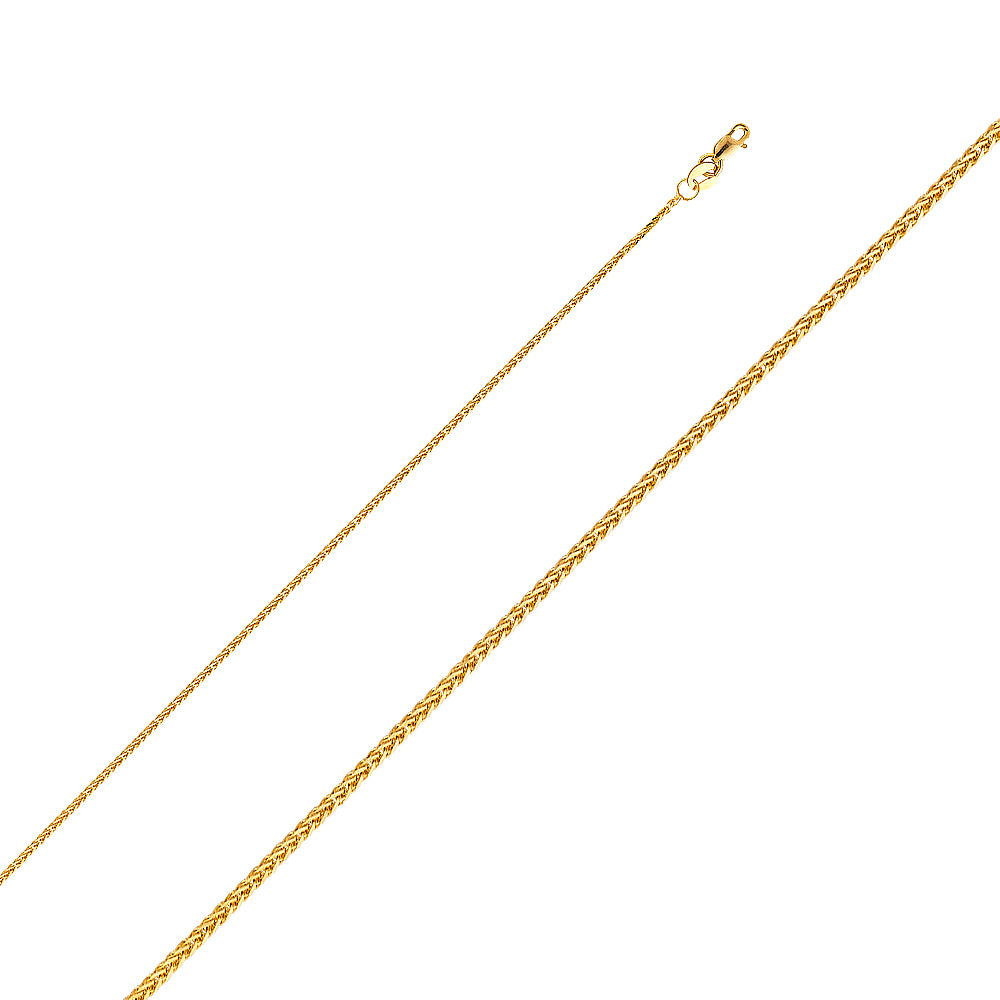 14k Gold 1.0mm Square Diamond-Cut Wheat Chain - Model CH-0192