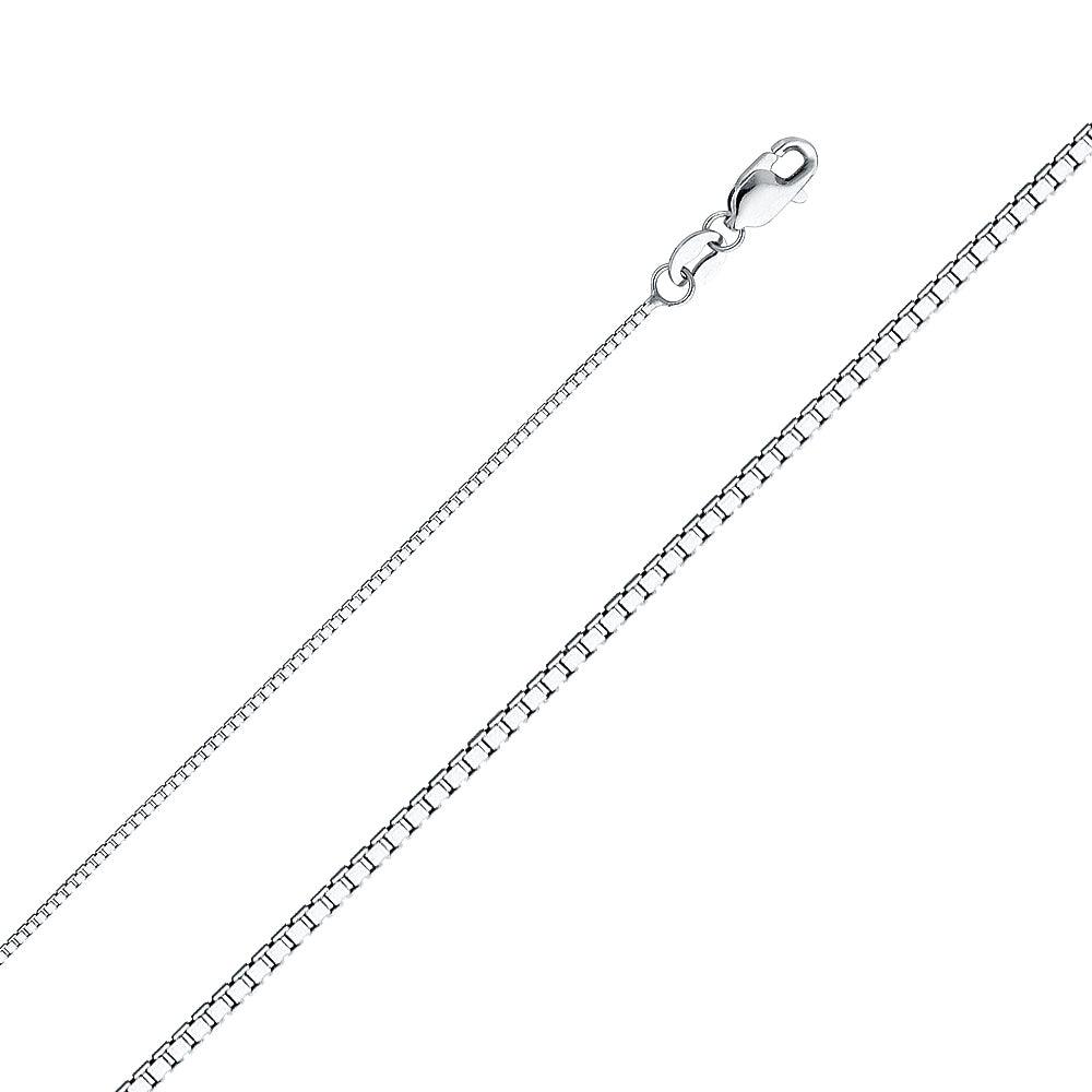 14K White Gold 0.8mm Box Chain - Model CH-0260 - Charlie & Co. Jewelry