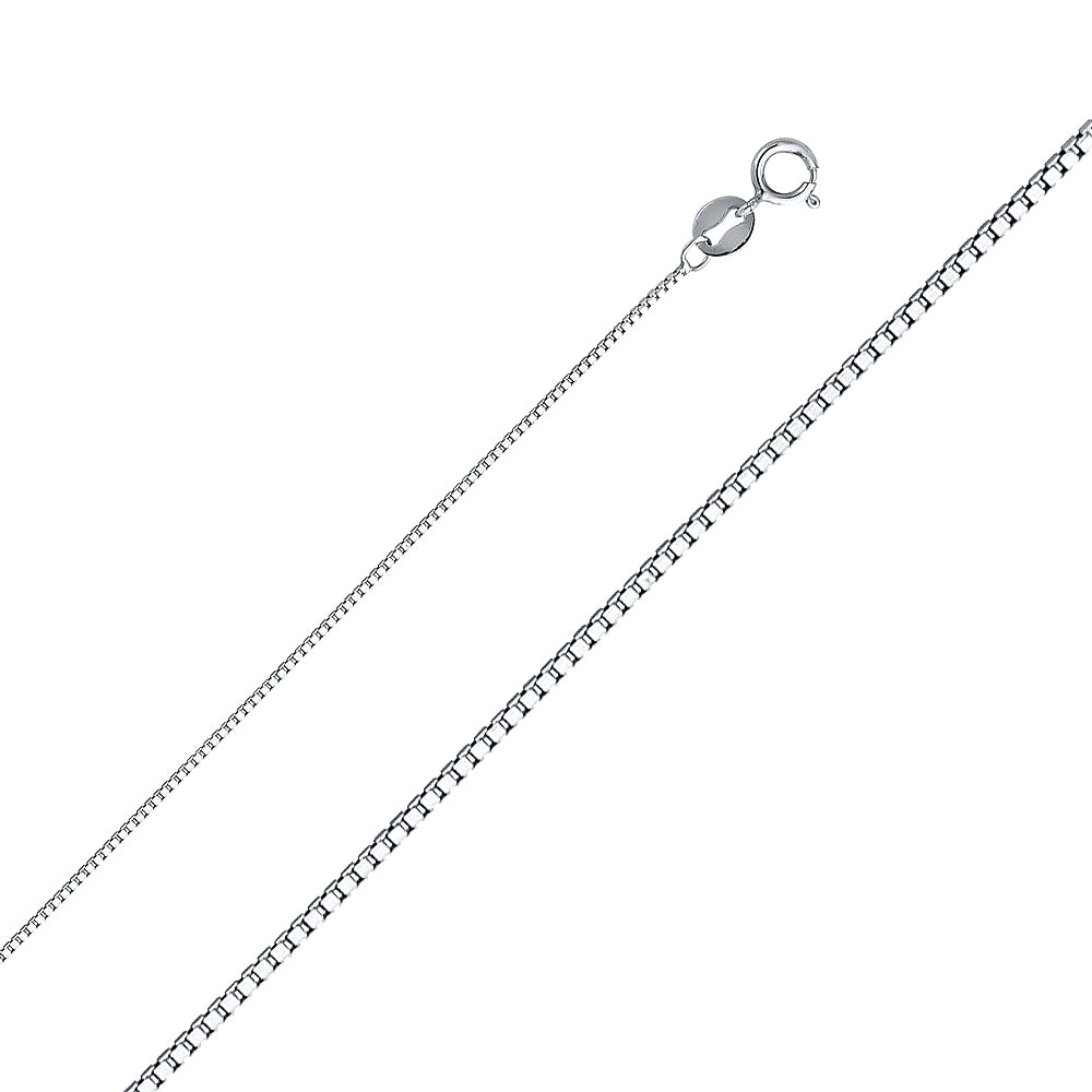 14K White Gold 0.6mm Box Chain - Model CH-0261 - Charlie & Co. Jewelry
