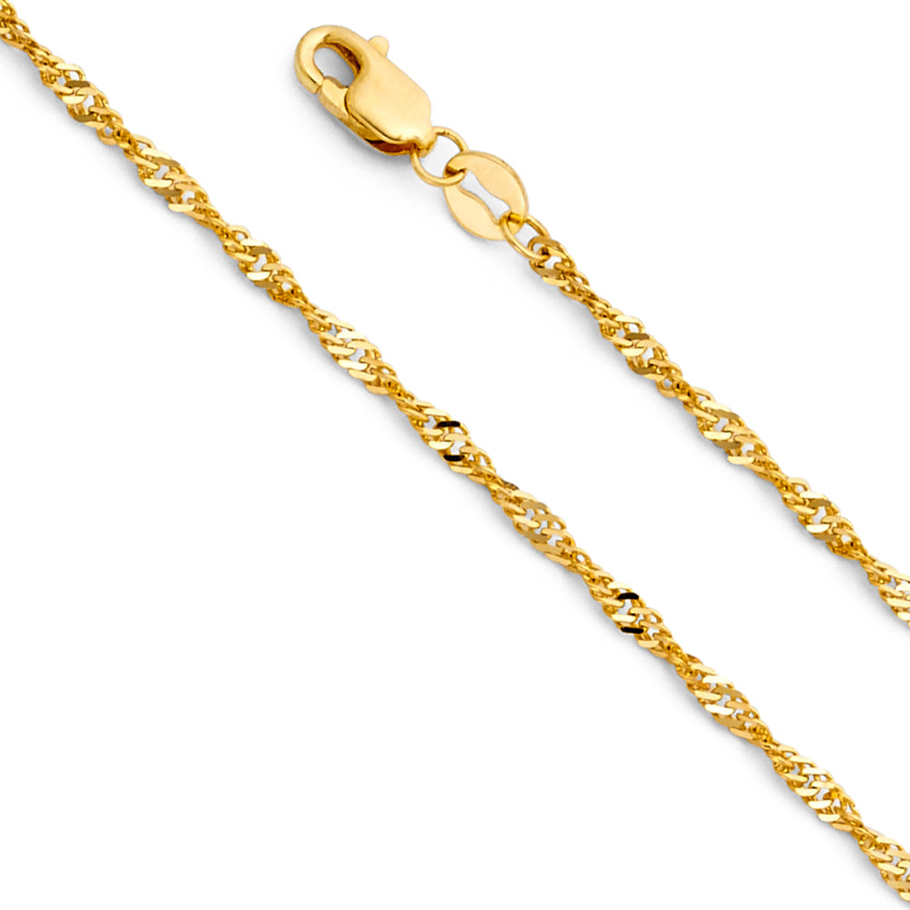 14k Gold 1.8mm Singapore Chain - Model CH-0282