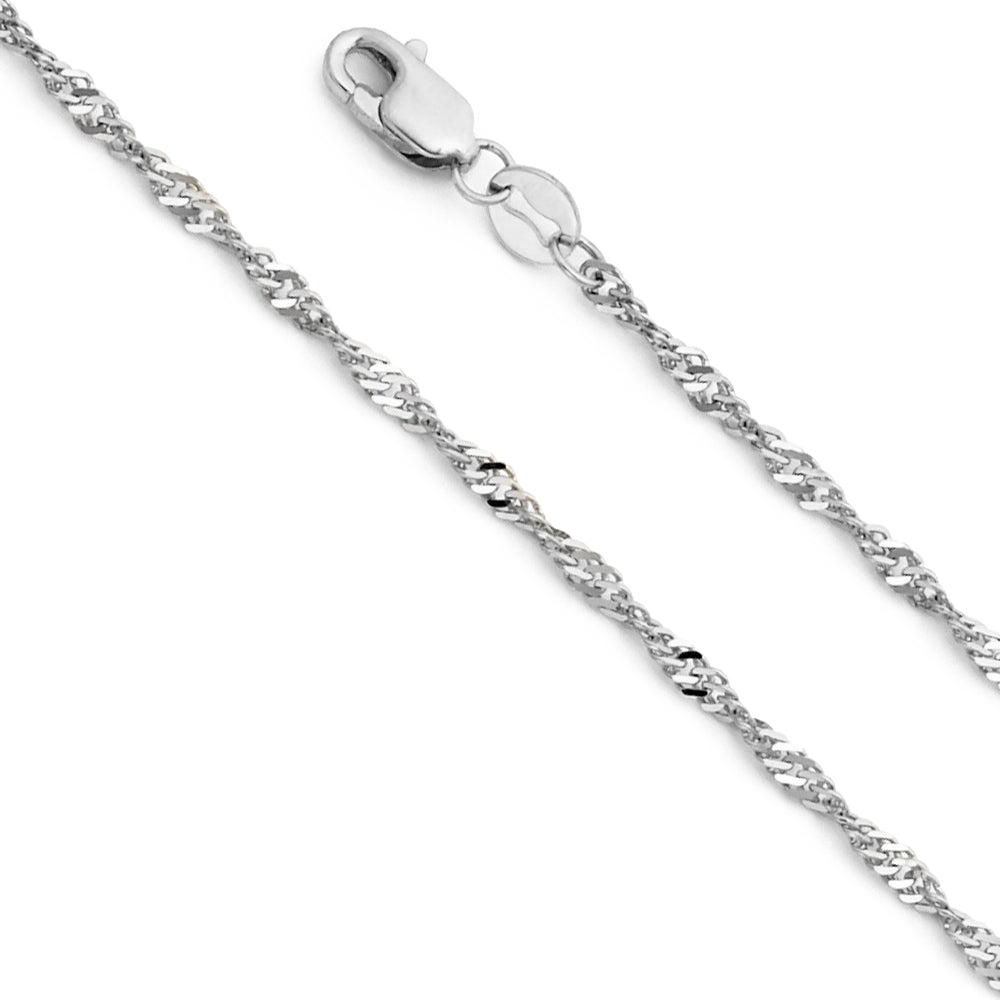 14k White Gold 1.8mm Singapore Chain - Model CH-0283