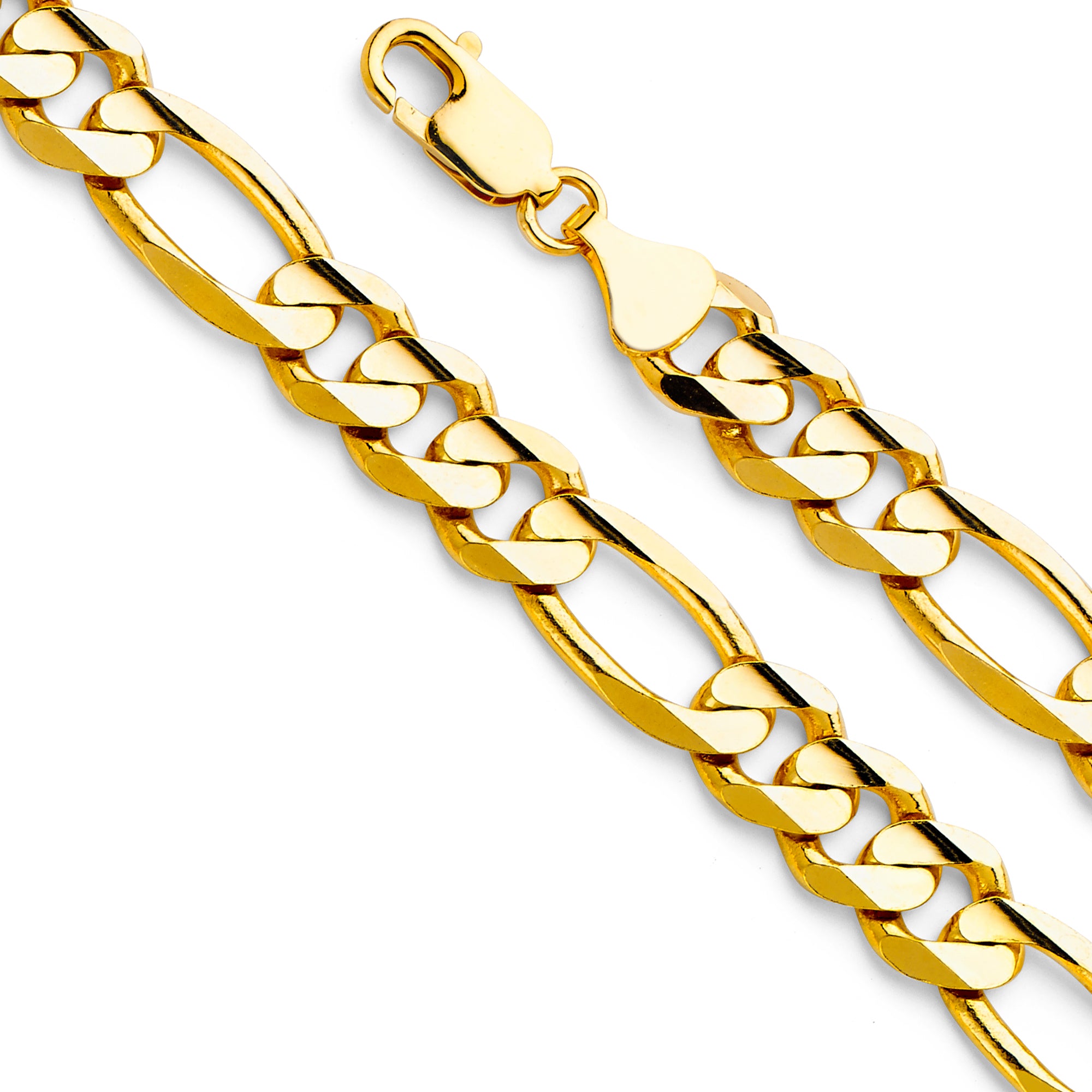 14k Gold 9.5mm Concave Figaro Bracelet 8.5 Inch - Model CH-0287