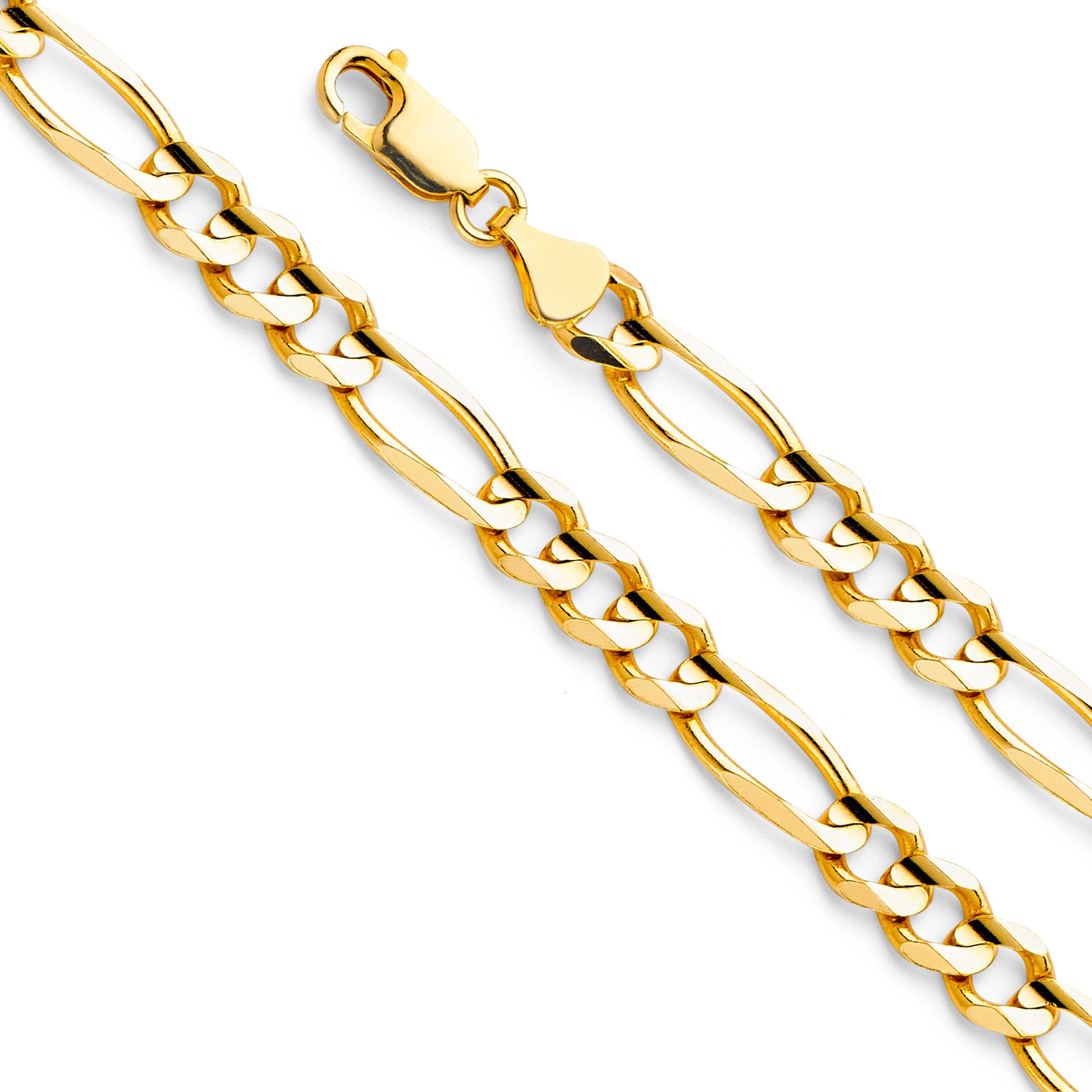 14k Gold 6.9mm Concave Figaro Chain - Model CH-0289