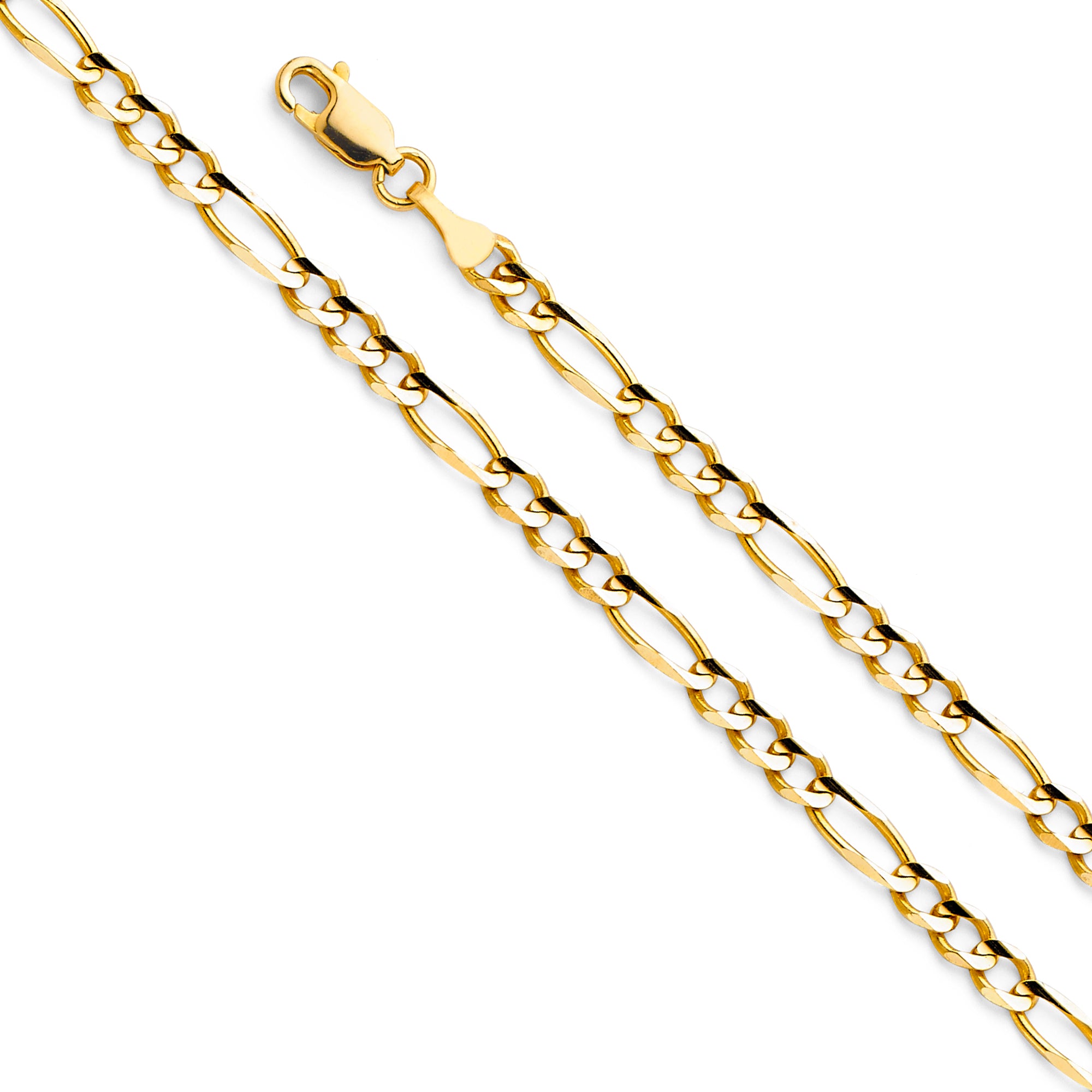 14k Gold 4mm Concave Figaro Chain - Model CH-0292
