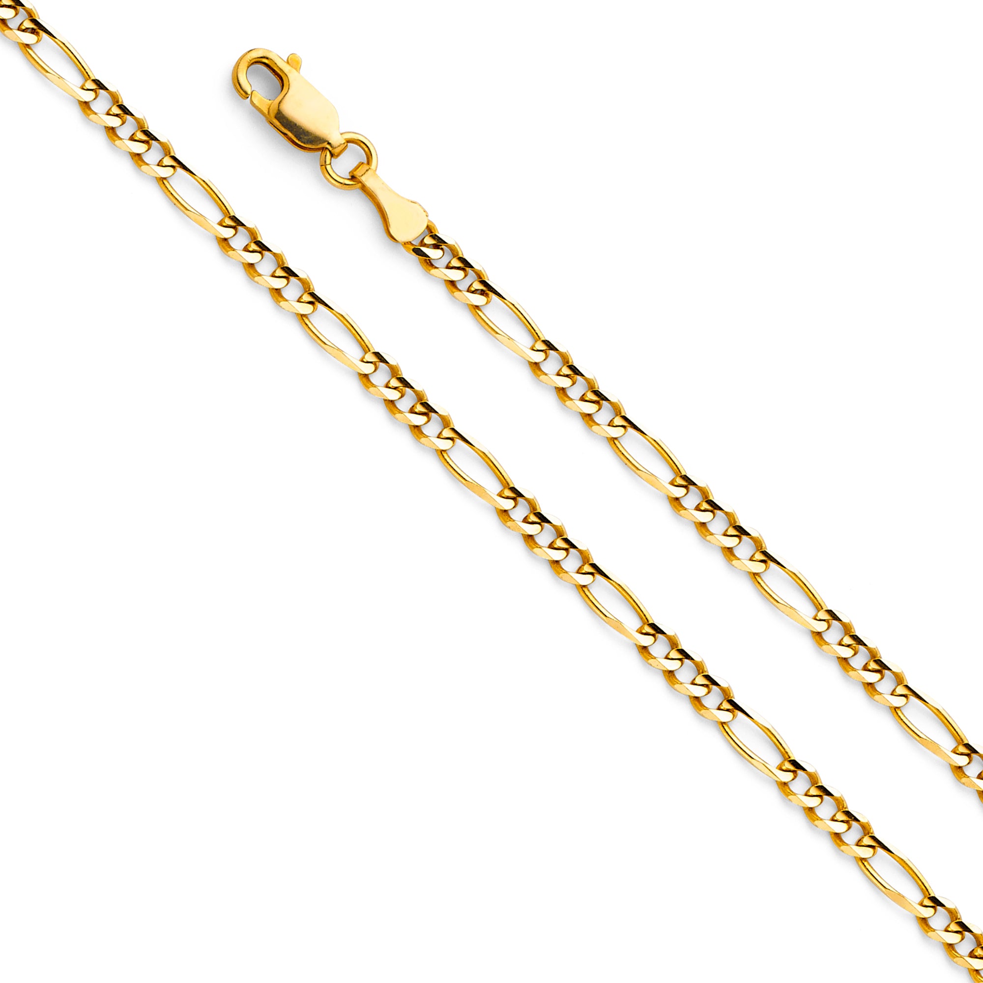 14k Gold 3.1mm Concave Figaro Chain - Model CH-0293
