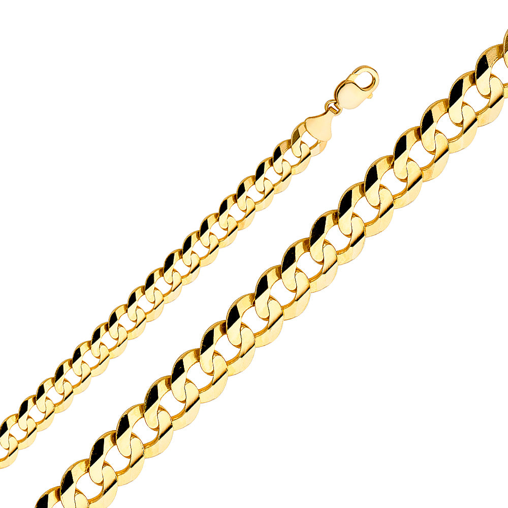 14k Gold 12.2mm Concave Cuban Bracelet 8.5 Inch - Model CH-0311