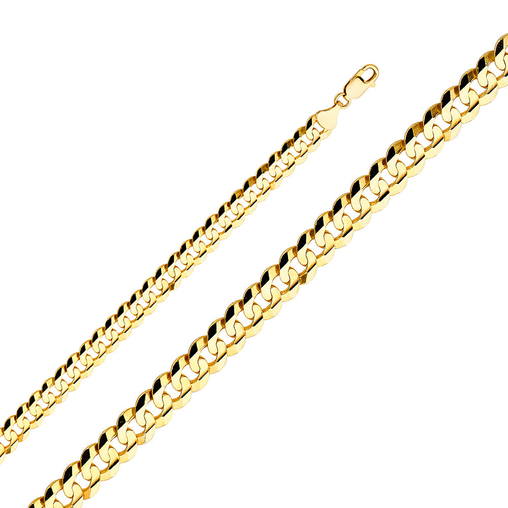 14k Gold 9.8mm Concave Cuban Bracelet 8.5 Inch - Model CH-0312