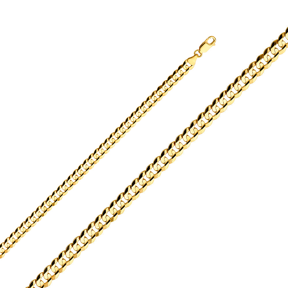 14k Gold 6.9mm Concave Cuban Bracelet 8.5 Inch - Model CH-0314