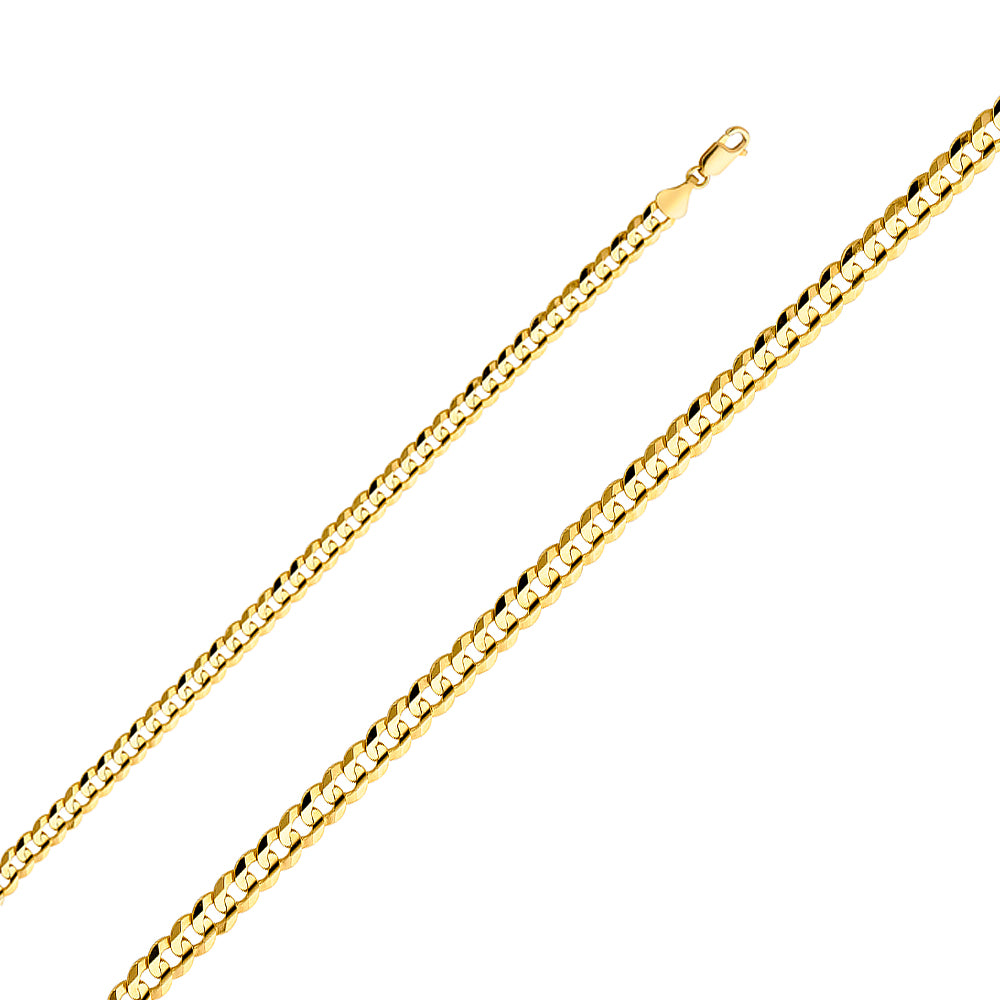 14k Gold 5.9mm Concave Cuban Bracelet 8 Inch - Model CH-0315