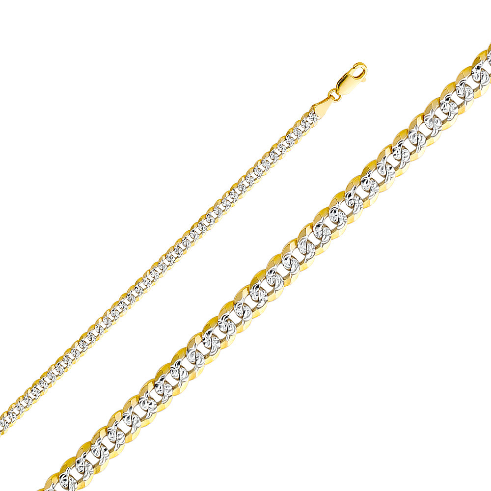 14k Gold 4.8mm Two-Tone Cuban Chain - Model CH-0325