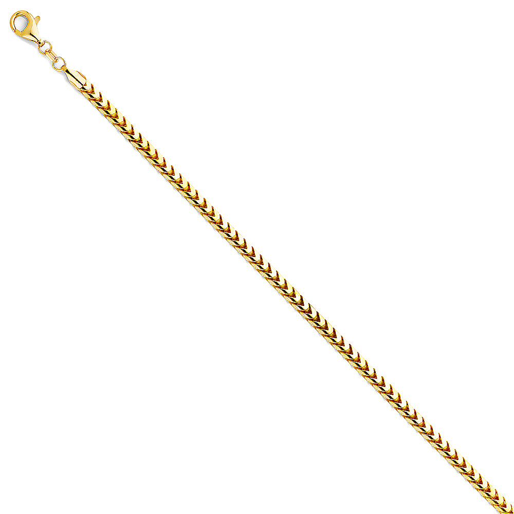 14k Gold 3.3mm Round Franco 8.5 Inch Bracelet - Model CH-0405