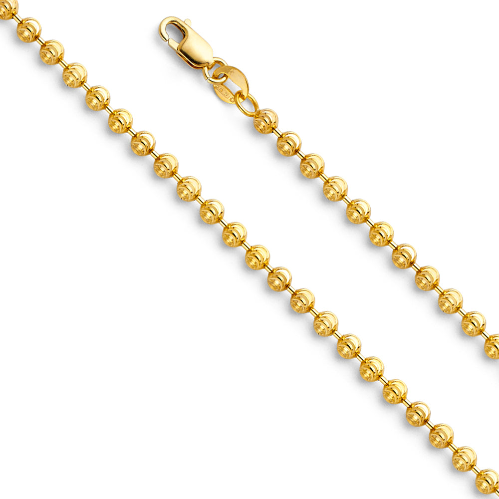 14k 2mm Moon-cut Bead Chain - Model CH-0472 - Charlie & Co. Jewelry