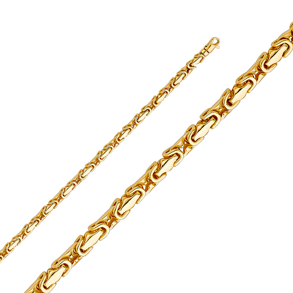 14k Gold 4.2mm Handmade Byzantine 8.5 Inch Bracelet - Model CH-0494