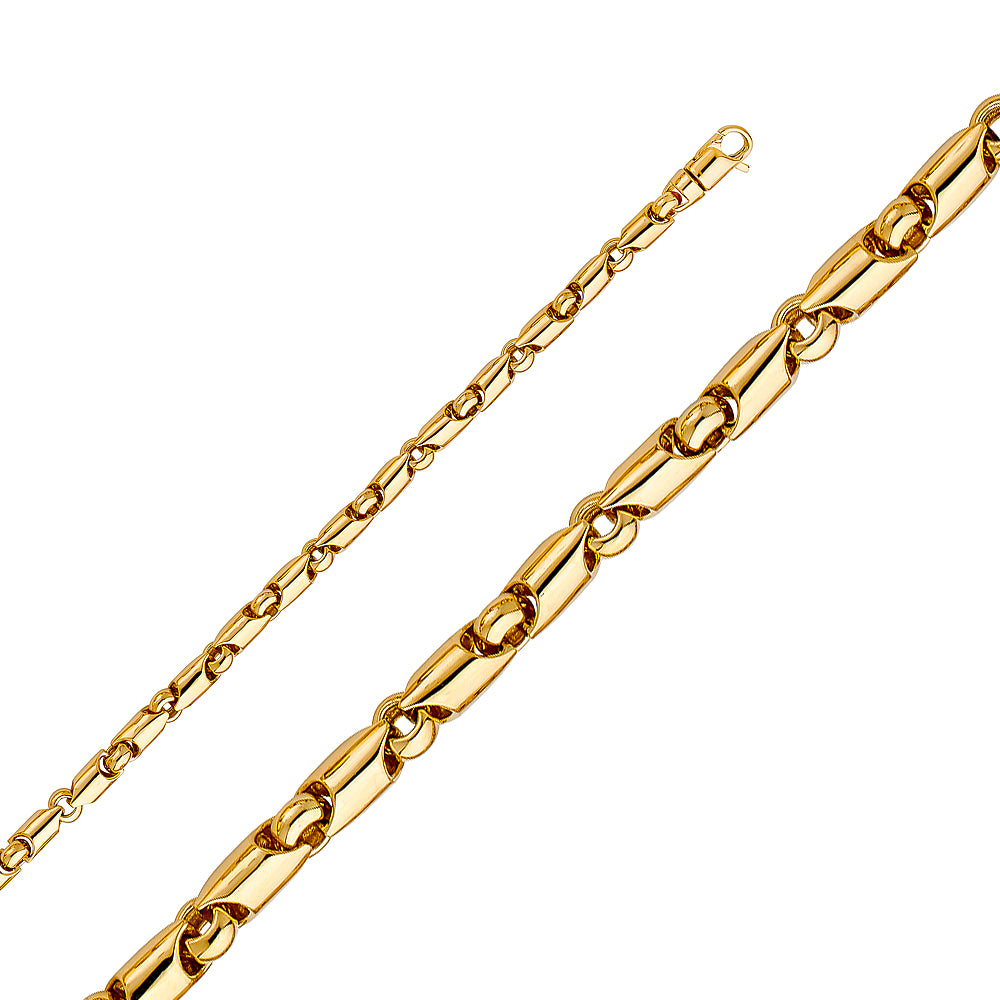 14k Gold 4.8mm Handmade Bullet Chain - Model CH-0495