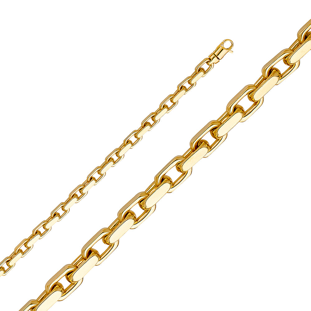 14k Gold 5.3mm Handmade Oval Rolo Chain - Model CH-0497