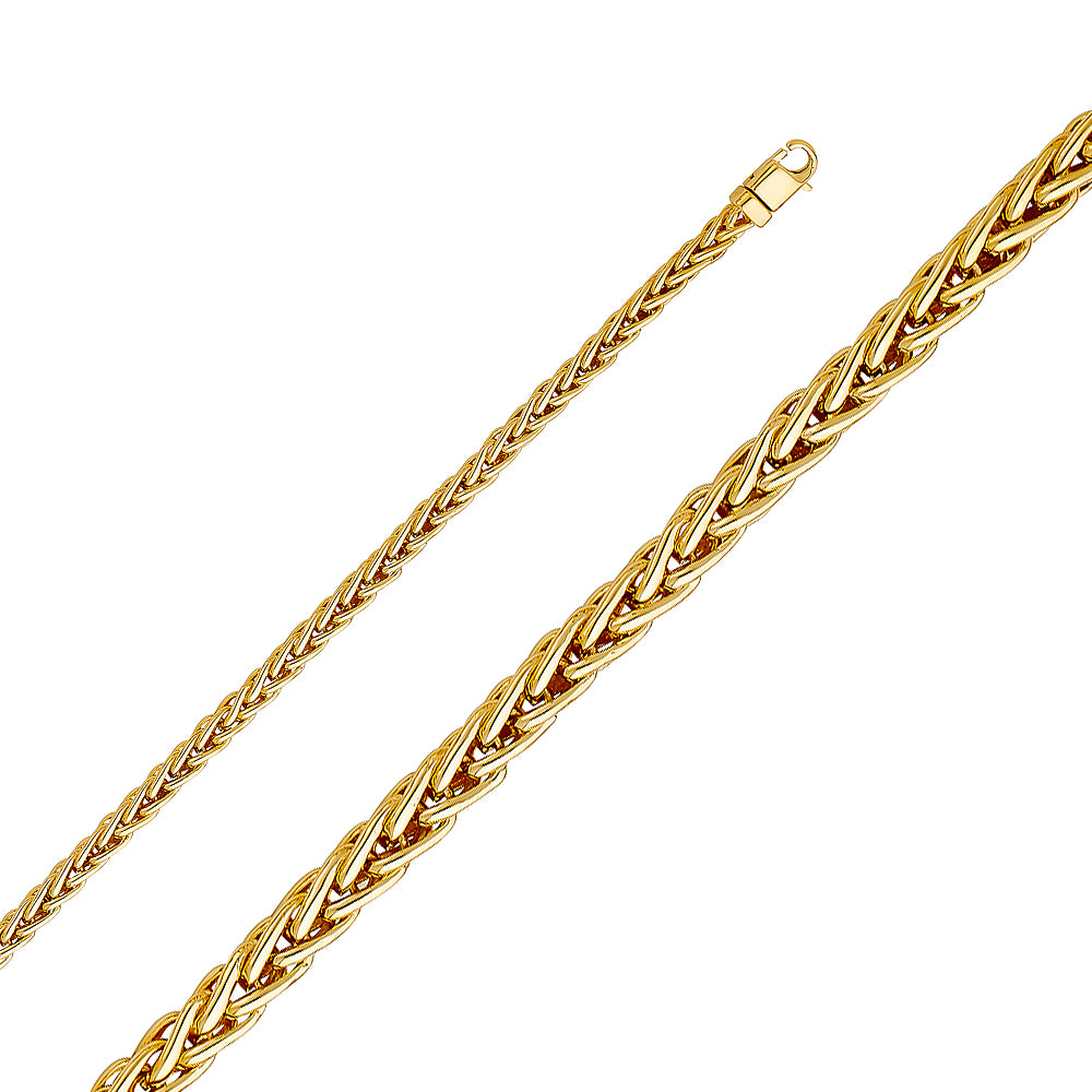 14k Gold 4.5mm Handmade Wheat Chain - Model CH-0498